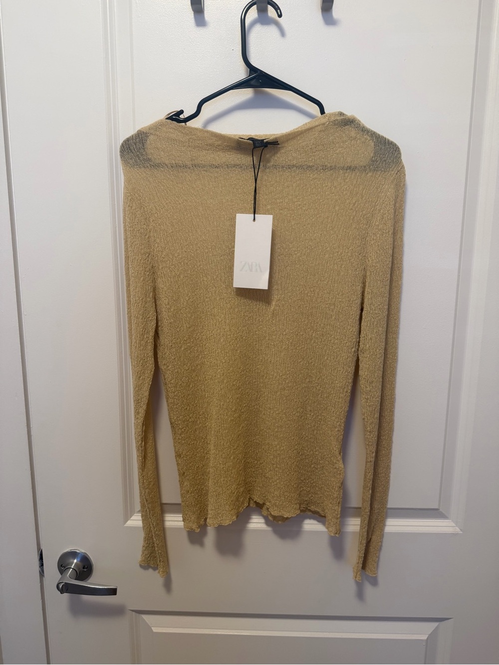 Zara Lightweight Long Sleeve Top in Beige